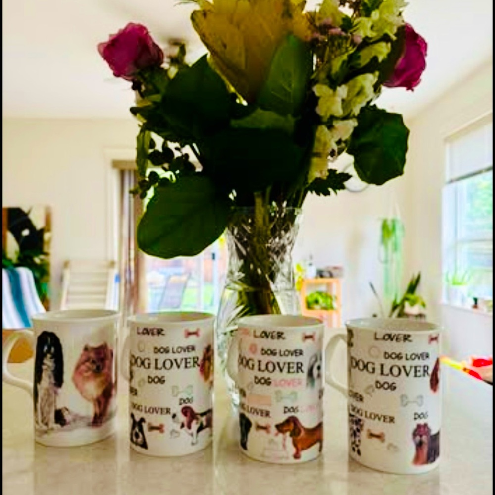 3 Roy Kirkham fine bone china Dog lovers mugs and 1 Dogs Galore mug